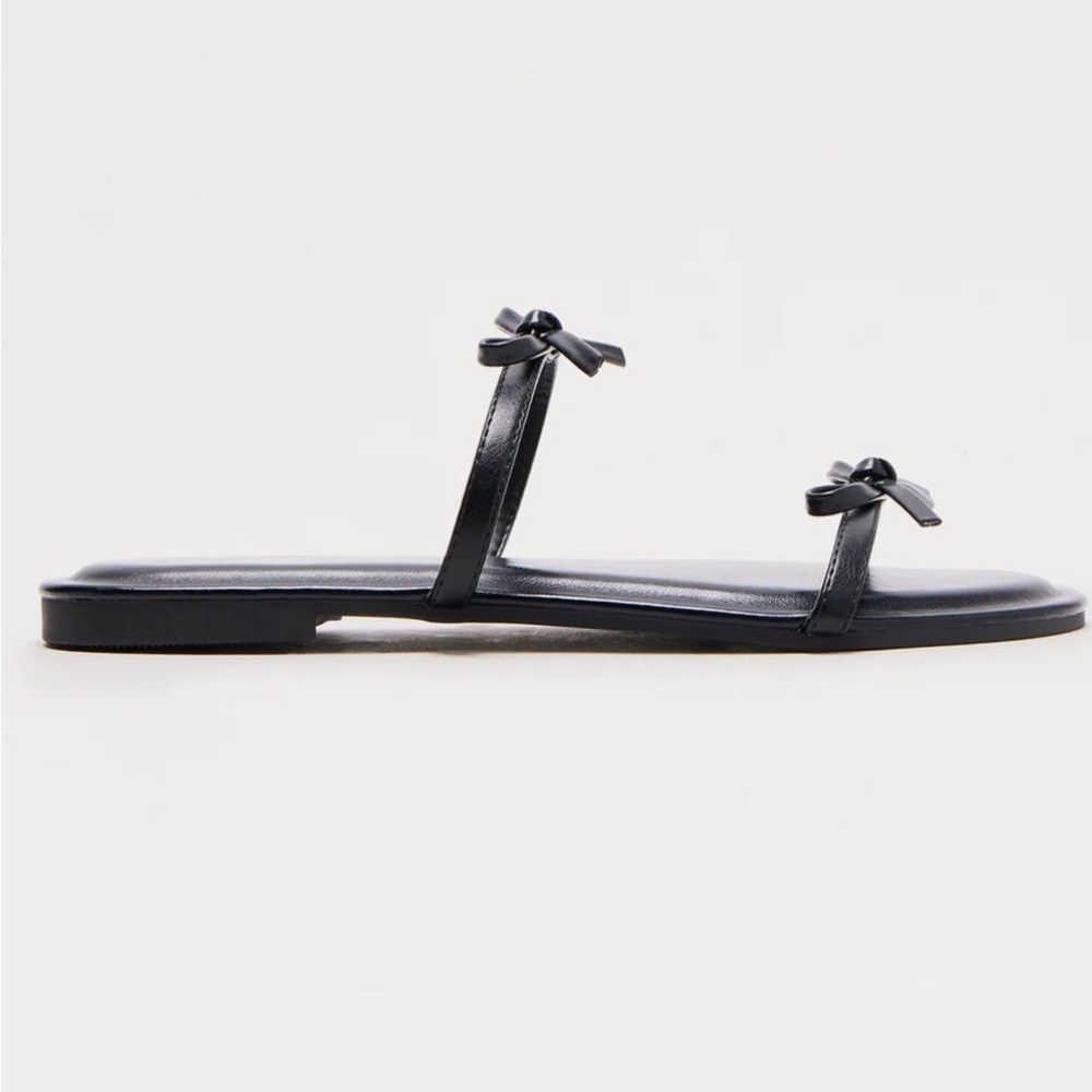 Black Bow Sandals - Picture 2 of 5